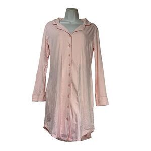 faceplant dreams pink long sleeve boyfriend Bamboo nightshirt Size S
